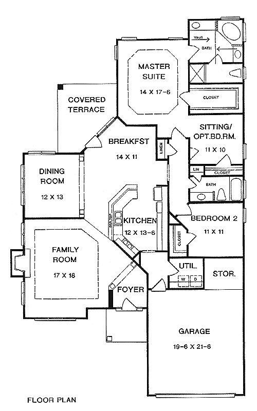 One-Story Traditional Level One of Plan 58226