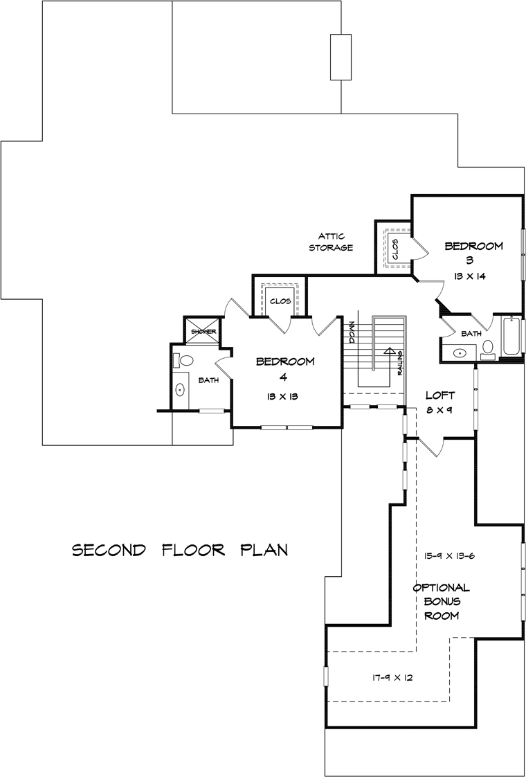 Craftsman Traditional Level Two of Plan 58227