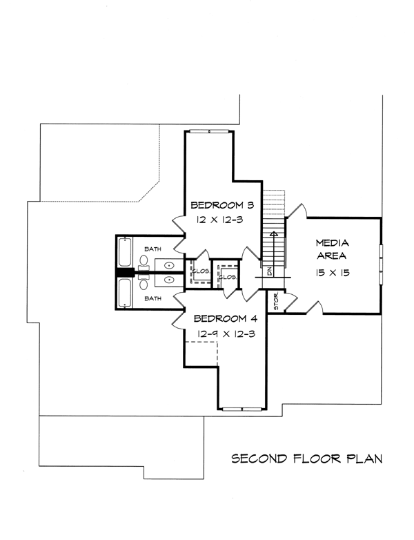 Craftsman Traditional Level Two of Plan 58230