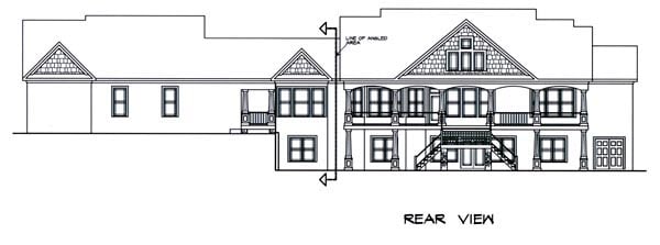 Craftsman Rear Elevation of Plan 58232