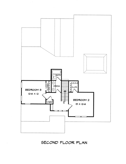 House Plan 58233 Second Level Plan