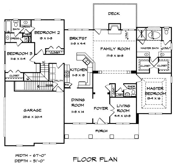 Craftsman Traditional Level One of Plan 58235