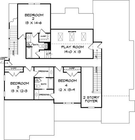 House Plan 58236 Second Level Plan