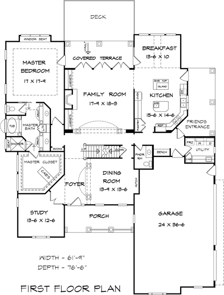 House Plan 58238 First Level Plan