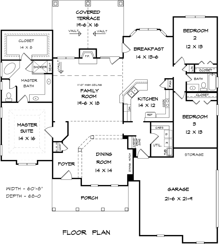 Craftsman Traditional Level One of Plan 58239