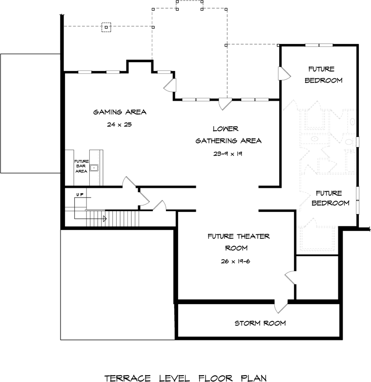 Cape Cod Traditional Lower Level of Plan 58240