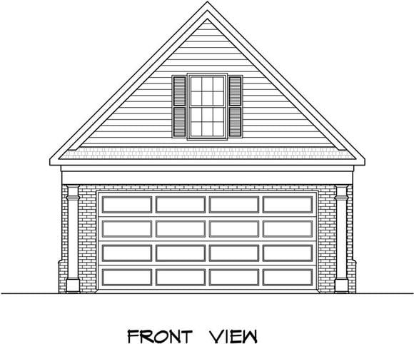 Garage Plan 58243 - 2 Car Garage Elevation