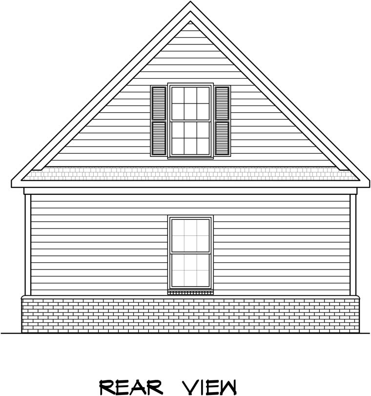  Rear Elevation of Plan 58243