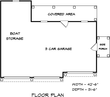 Garage Plan 58246 - 3 Car Garage First Level Plan