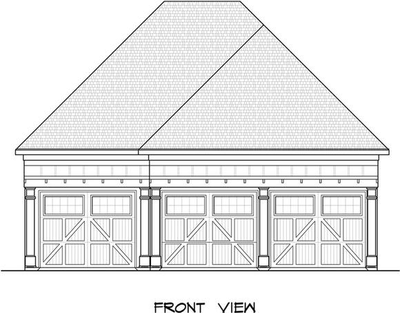 Garage Plan 58247 - 3 Car Garage Elevation