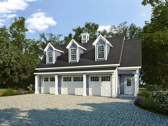 Garage-Living Plan 58248 Elevation