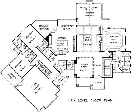 House Plan 58251 First Level Plan