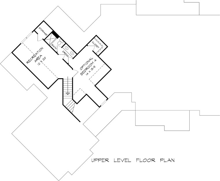 Craftsman Traditional Level Two of Plan 58252