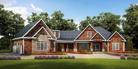 Craftsman Traditional Elevation of Plan 58252