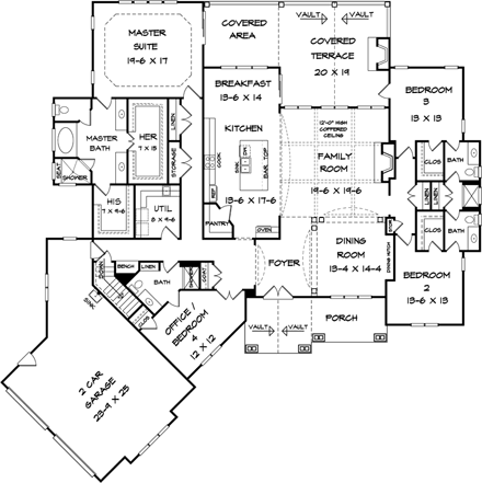 House Plan 58253 First Level Plan