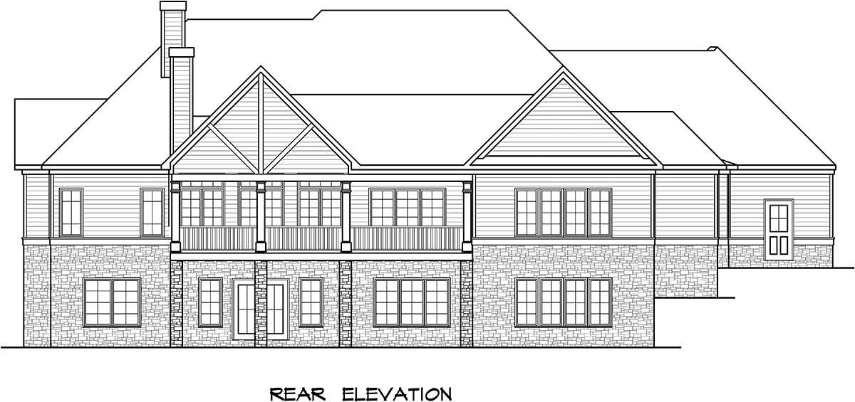 House Plan 58253 Rear Elevation
