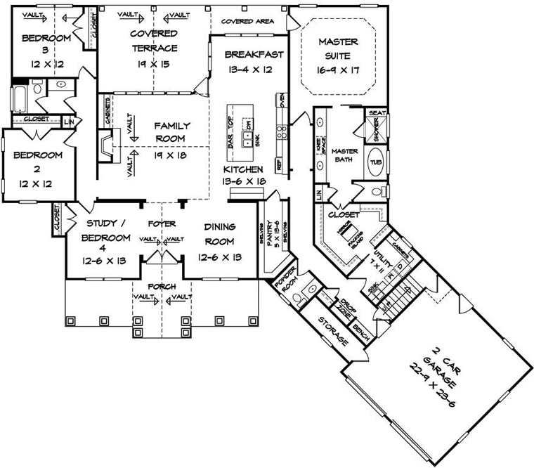 Craftsman Level One of Plan 58254