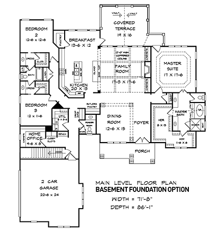 House Plan 58257 First Level Plan