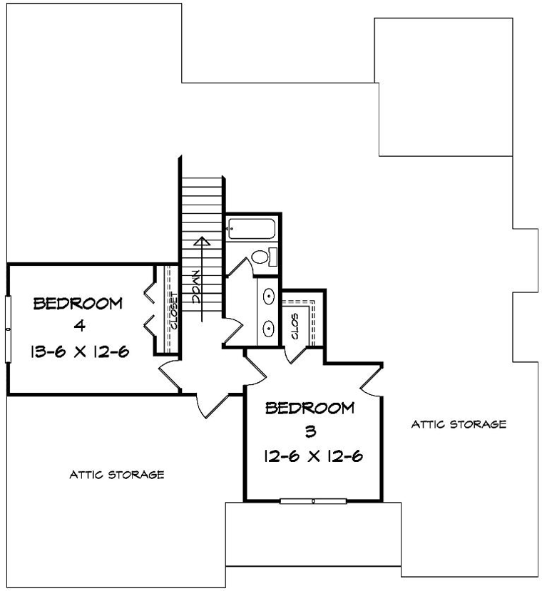 Craftsman Traditional Level Two of Plan 58258