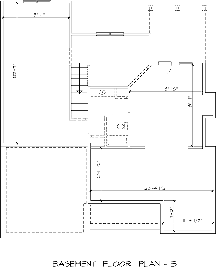 Craftsman Traditional Lower Level of Plan 58259