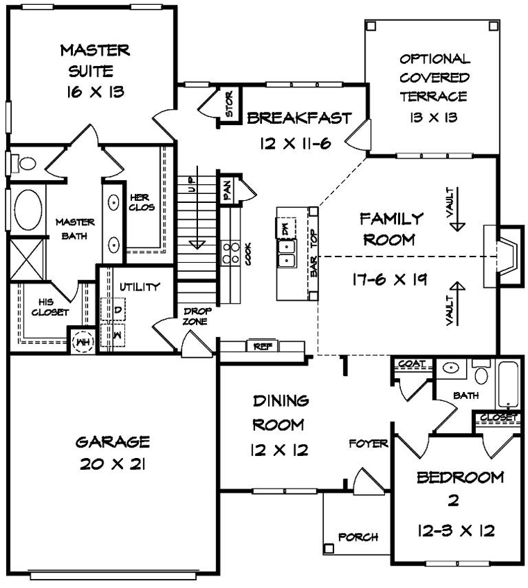 Craftsman Traditional Level One of Plan 58260