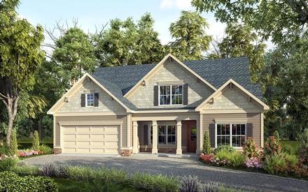 Craftsman Traditional Elevation of Plan 58262