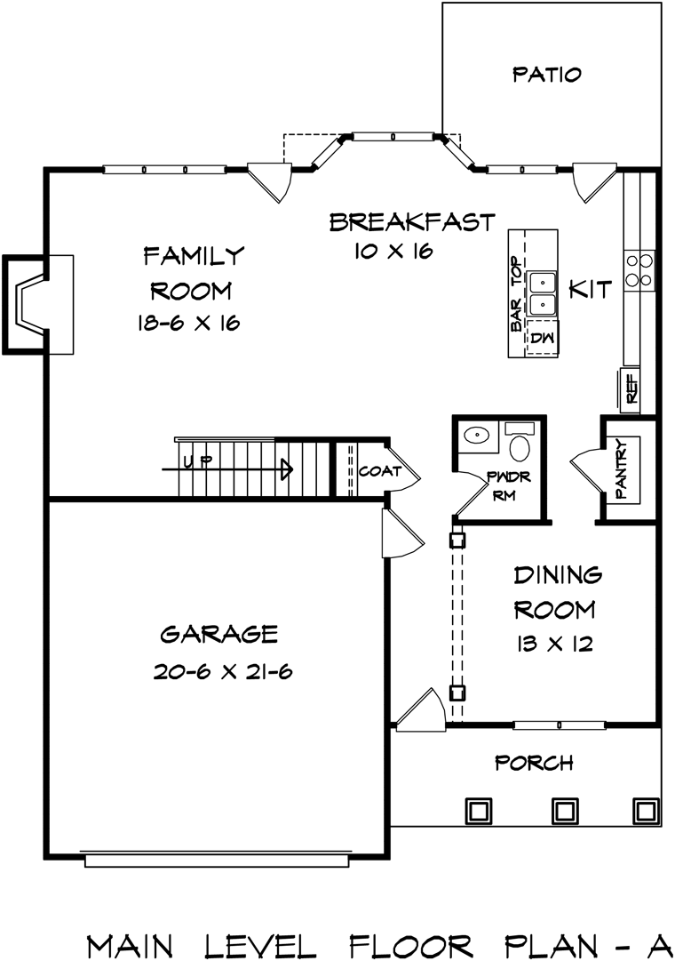 Craftsman Traditional Level One of Plan 58264