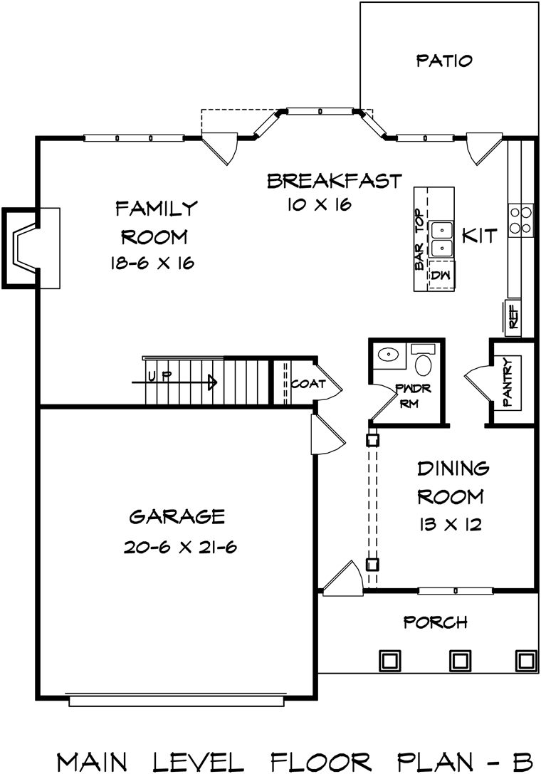 Bungalow Craftsman Traditional Level One of Plan 58265