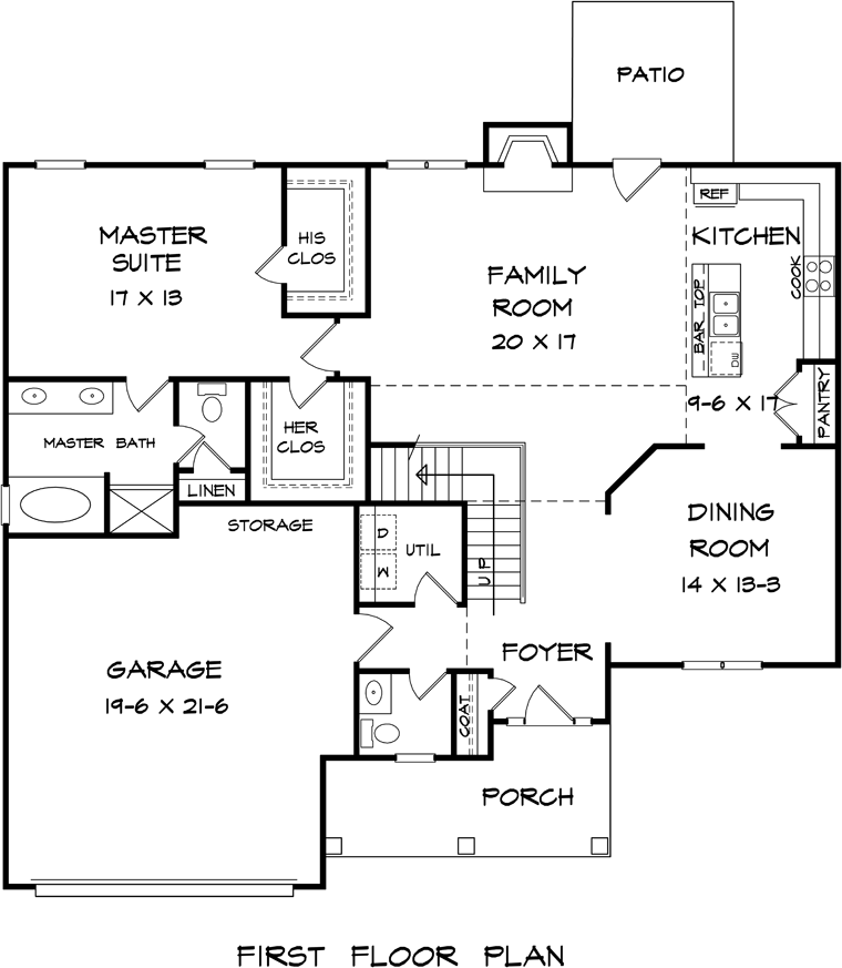 Craftsman Traditional Level One of Plan 58267