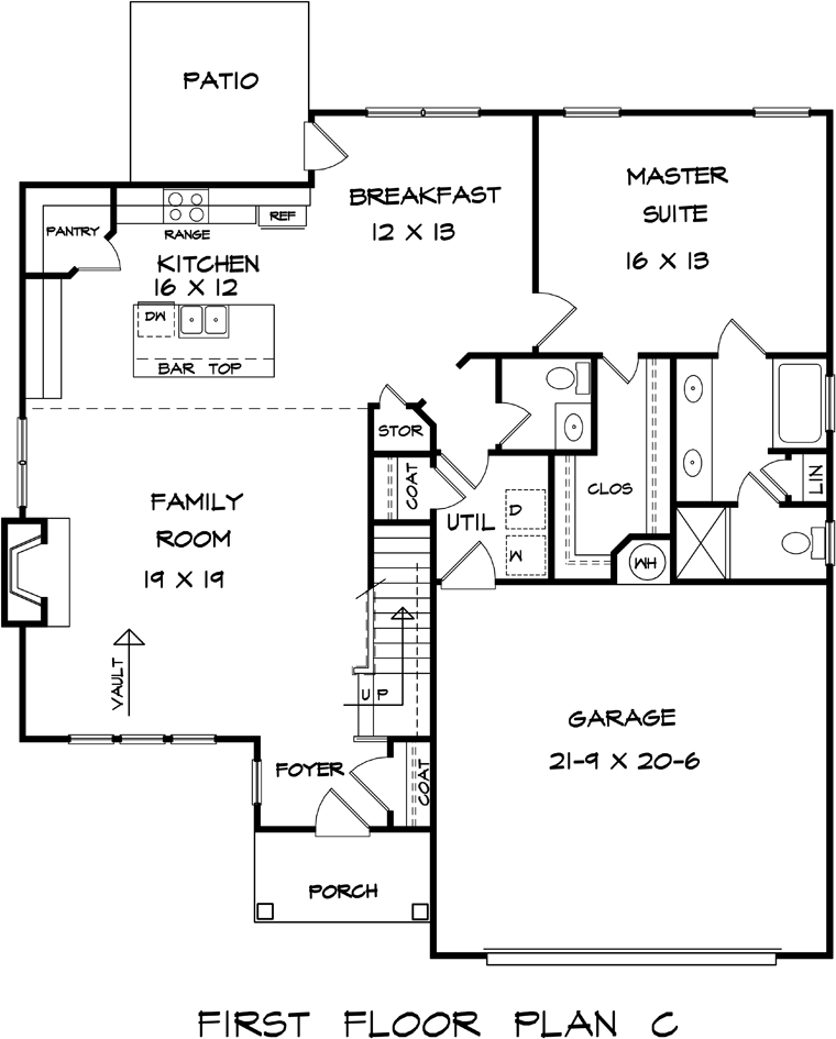 Cottage Craftsman Traditional Level One of Plan 58268
