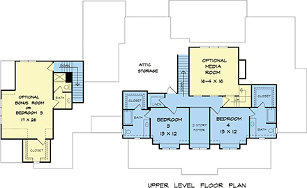 House Plan 58272 Second Level Plan