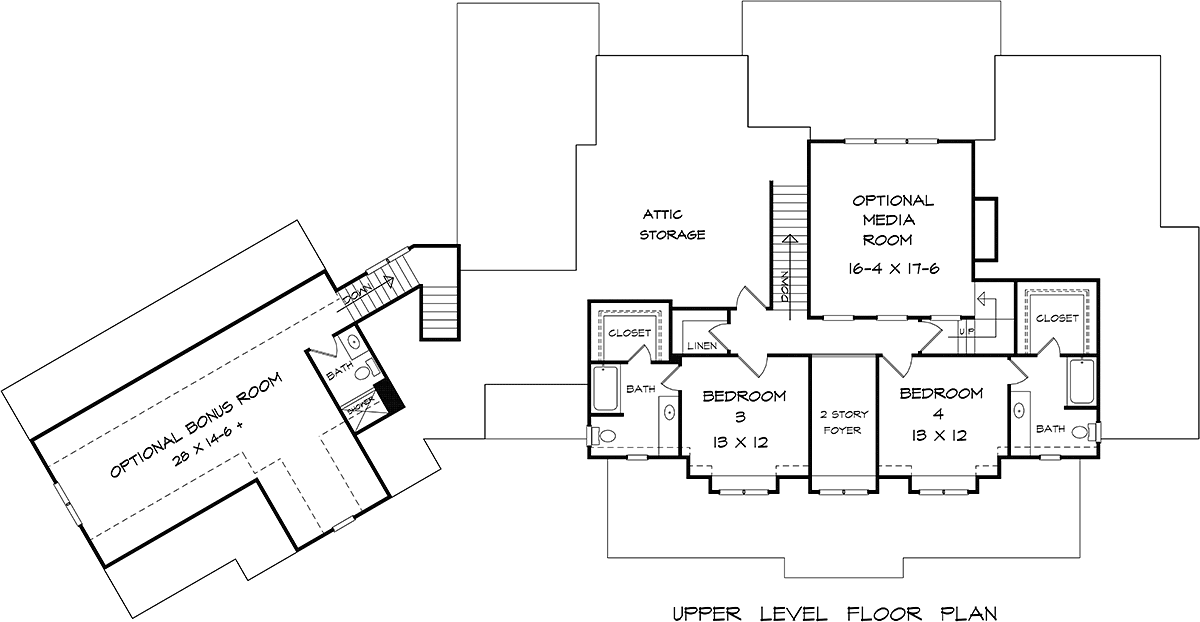 Craftsman Traditional Level Two of Plan 58274