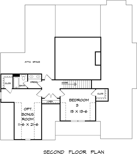 House Plan 58276 Second Level Plan