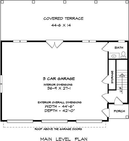 Garage-Living Plan 58287 First Level Plan