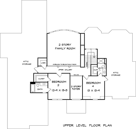 House Plan 58289 Second Level Plan