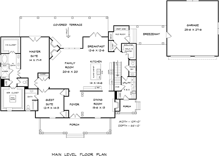 House Plan 58293 First Level Plan