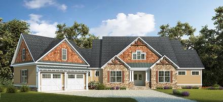 Country Craftsman Traditional Elevation of Plan 58294