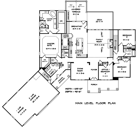 House Plan 58296 First Level Plan