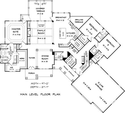 House Plan 58298 First Level Plan