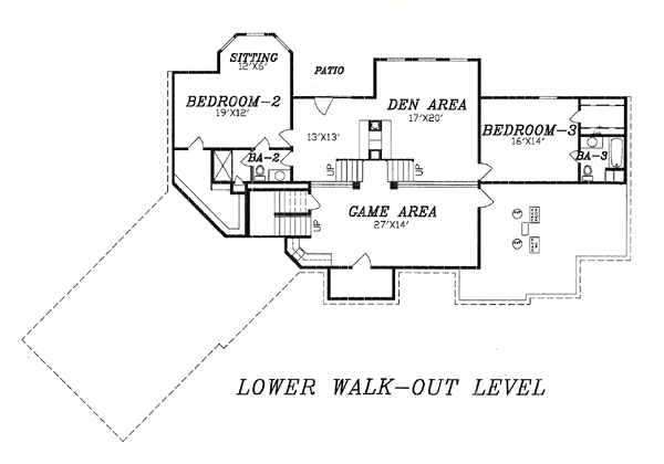 Traditional Lower Level of Plan 58416