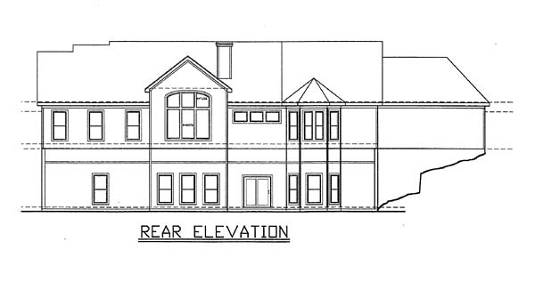 Traditional Rear Elevation of Plan 58416
