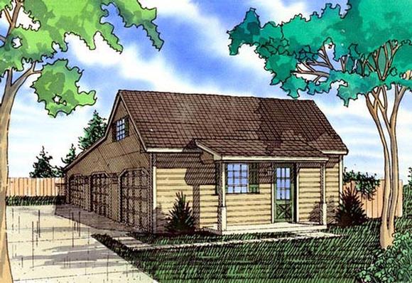 Garage Plan 58419 - 3 Car Garage Elevation