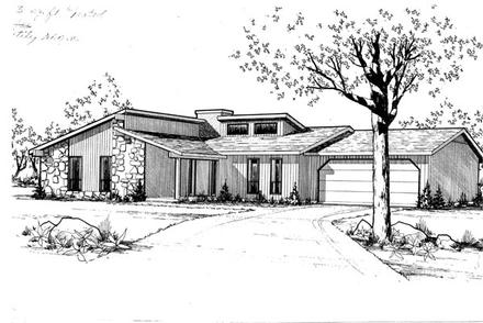 Contemporary Elevation of Plan 58430
