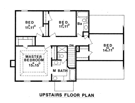 House Plan 58456 Second Level Plan