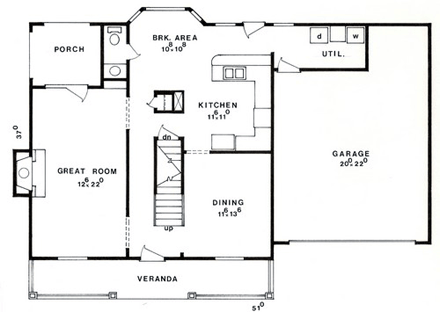 House Plan 58473 First Level Plan