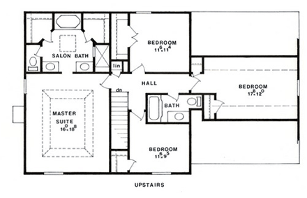 House Plan 58473 Second Level Plan