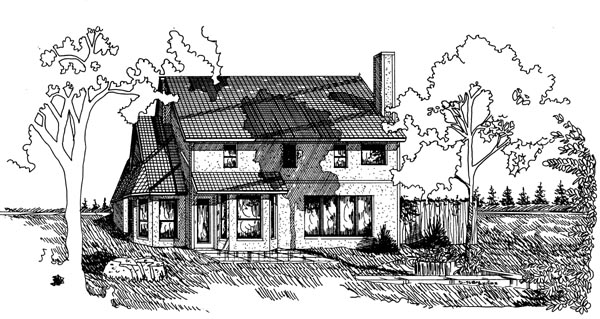  Rear Elevation of Plan 58475