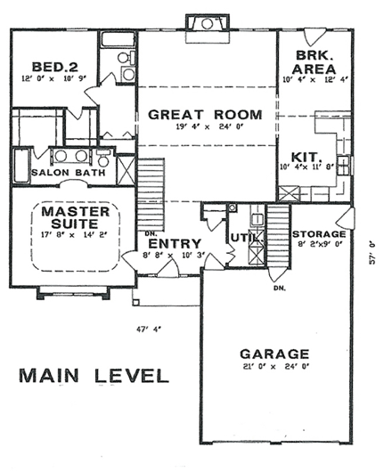 House Plan 58481 First Level Plan