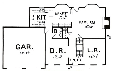 House Plan 58485 First Level Plan