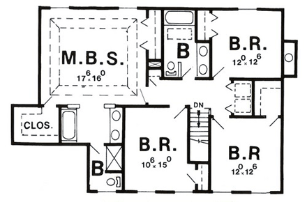 House Plan 58485 Second Level Plan